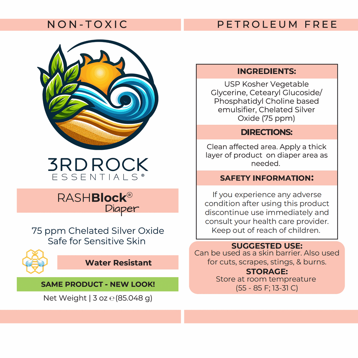 RASHBlock® Diaper - 75ppm Silver Gel Water Resistant 3oz