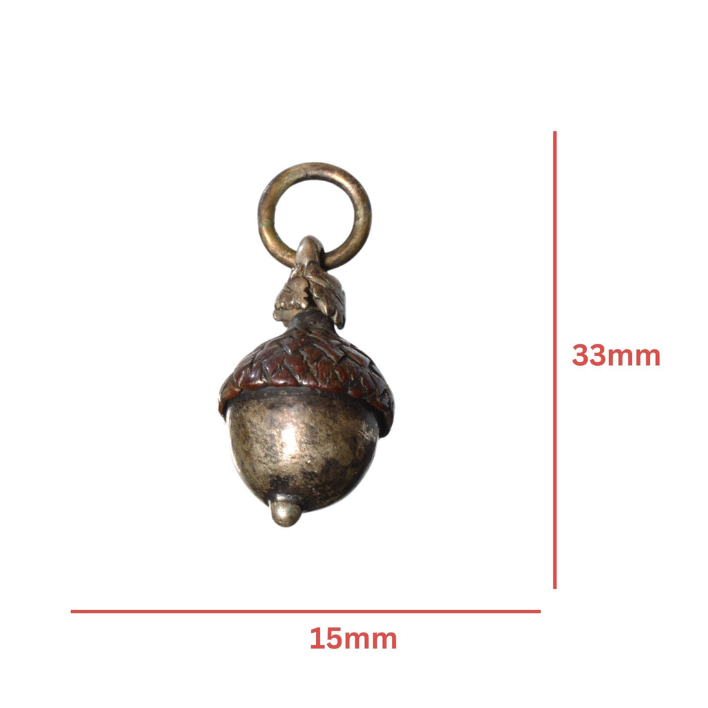 Leaanne Hartman Sterling Silver & Bronze Acorn Pendant - Artist Jewelry