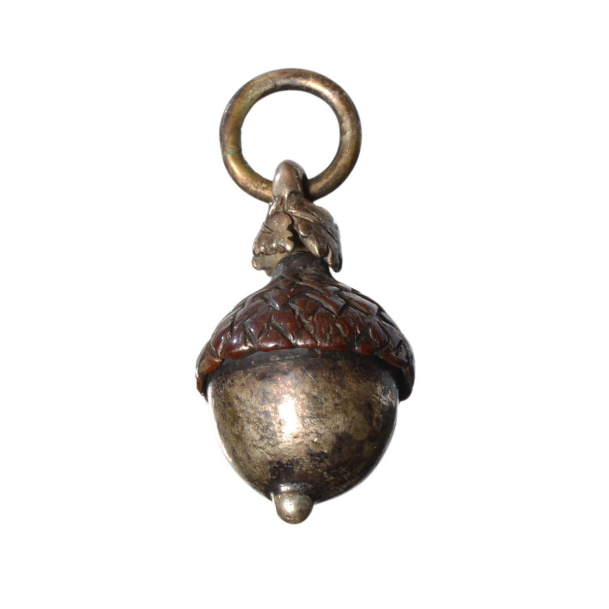 Leaanne Hartman Sterling Silver & Bronze Acorn Pendant - Artist Jewelry